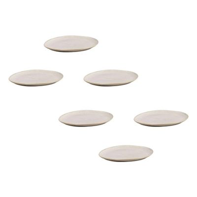 Conjunto de Pratos de Sobremesa Ovais Orgânico Latte 22,5cm 6 peças Porto Brasil Off White