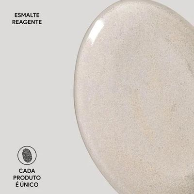 Conjunto de Pratos de Sobremesa Ovais Orgânico Latte 22,5cm 6 peças Porto Brasil Off White