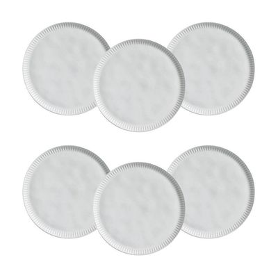 Conjunto de Pratos Rasos Linhas New White 27,5cm 6 Peças Porto Brasil Branco