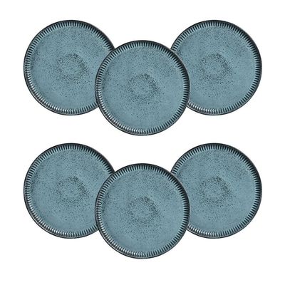 Conjunto de Pratos Rasos Linhas Night Sky 27,5cm 6 Peças Porto Brasil Azul