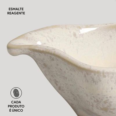 Conjunto de Molheiras Oval Orgânico Latte 40ml 6 Peças Porto Brasil Off White