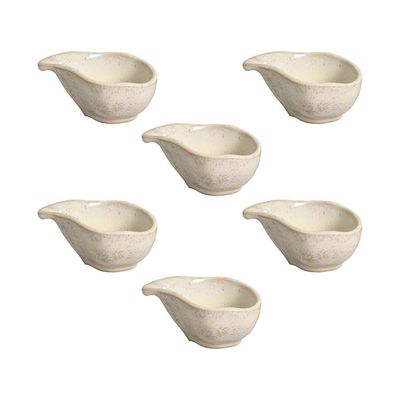 Conjunto de Molheiras Oval Orgânico Latte 40ml 6 Peças Porto Brasil Off White