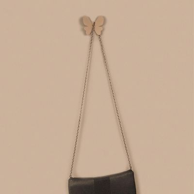 Kit 3 Cabideiros Borboleta Dourada Ganchos de Parede Decorar Organizar Acessórios Roupas
