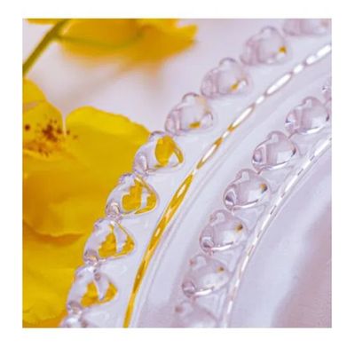 Prato de Sobremesa Cristal Coração Transparente Lyor 20cm 1504