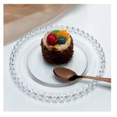 Prato de Sobremesa Cristal Coração Transparente Lyor 20cm 1504