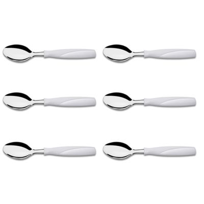 Kit 6 Colher de Mesa Aço Inox Branco Brinox