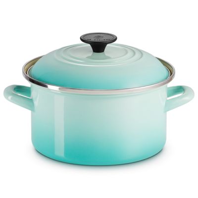 CAÇAROLA LE CREUSET SIGNATURE 20CM EM AÇO CARBONO AZUL COOL MINT 630870266864