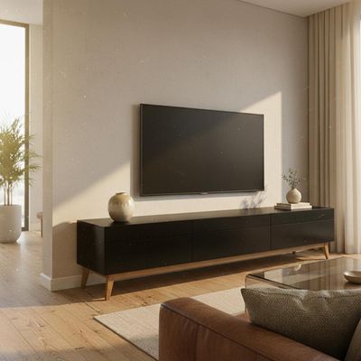 Rack para TV até 75 Polegadas 3 Gavetas Mazza Preto