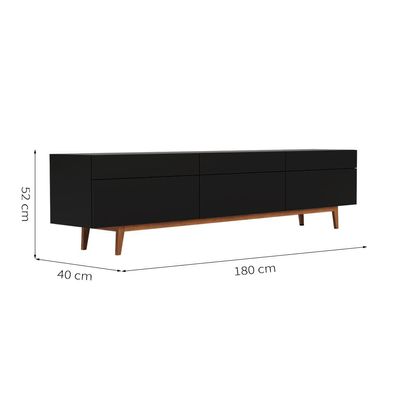 Rack para TV até 75 Polegadas 3 Gavetas Mazza Preto