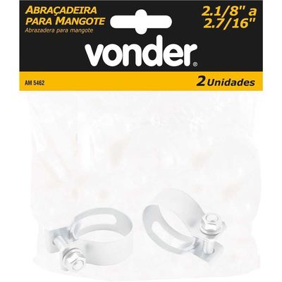 Abraçadeira Para Mangote, Aço Carbono, Largura 32 Mm, Am 54 Mm - 62 Mm, Com 2 Peças, Vonder Ostenvonder