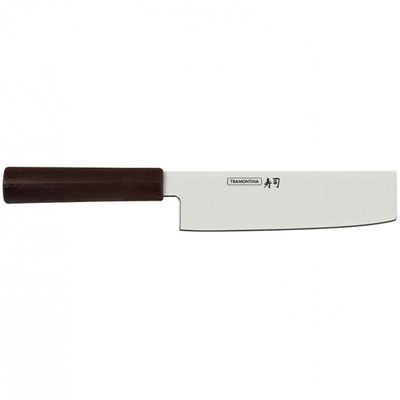Faca 7 Nakiri Sushi Silver em Aço Inox Tramontina Marrom