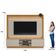 Kit Sofá Genebra 3 Lugares Com Estante Home Led Guararapes Café/nature/off White