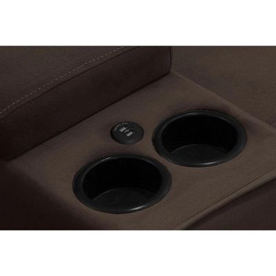 Kit Sofá Genebra 3 Lugares Com Estante Home Led Guararapes Café/nature/off White