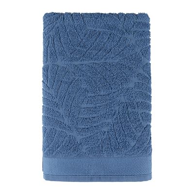 Jogo de Banho Native Fio Penteado Jacquard Folhas 05 Peças 100% Algodão - Maré/Oceano/Maré