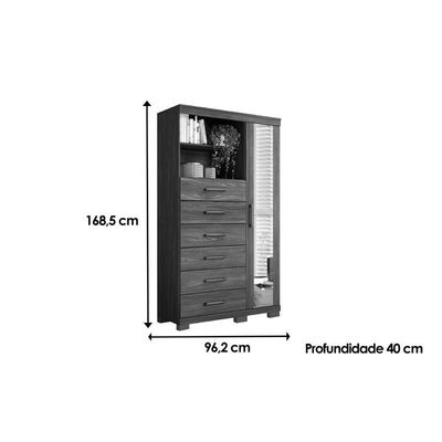 Guarda Roupa +cômoda 2 Peças Qc335 Jatoba/areia - Santos Andirá