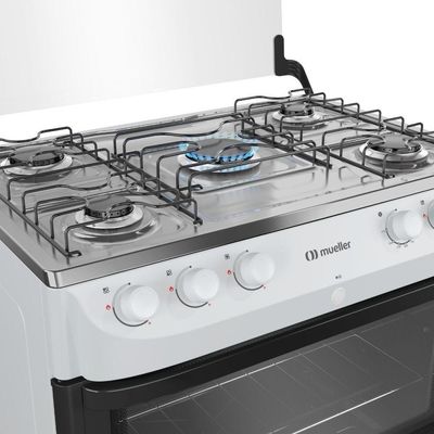 Fogao 5bcs Mesa Inox Mfi5bb Mueller Branco Bivolt