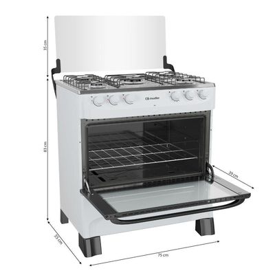 Fogao 5bcs Mesa Inox Mfi5bb Mueller Branco Bivolt
