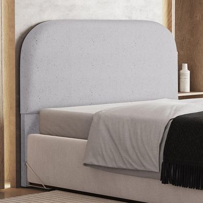 Cabeceira Cama Box King 195cm Orgânica Lanna W01 Linho Cinza - Lyam Decor