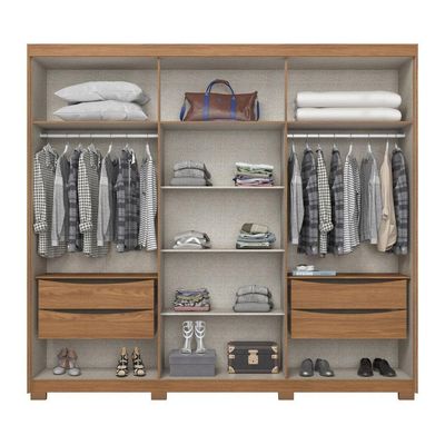 Guarda-roupa Casal 6 Portas 4 Gavetas Henn Norton Nature/off White