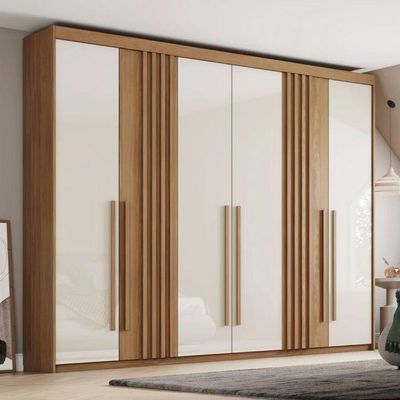 Guarda-roupa Casal 6 Portas 4 Gavetas Henn Norton Nature/off White