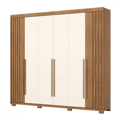 Guarda-roupa Casal 6 Portas 4 Gavetas Henn Norton Nature/off White