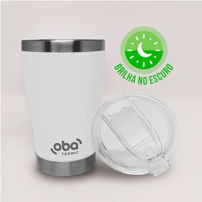 Copo Térmico com Tampa 473ml [Branco Brilha]