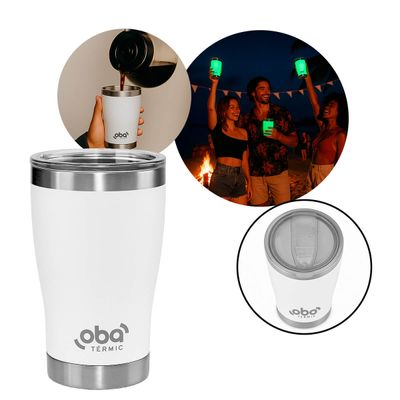 Copo Térmico com Tampa 473ml [Branco Brilha]