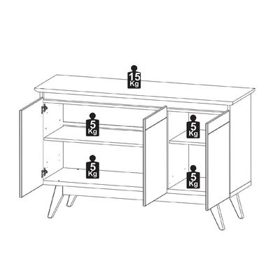 Buffet Aparador Mazza 3 Portas Branco