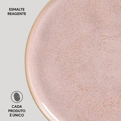 Conjunto de Pratos Rasos Bio Litchi 27,5cm 6 Peças Porto Brasil Rosa