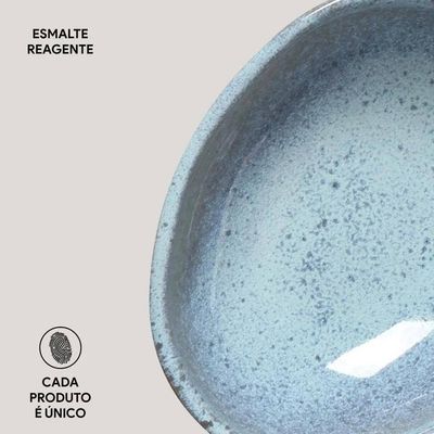 Conjunto de Cumbucas Ovais Orgânico Brezze 265ml 6 Peças Porto Brasil Azul