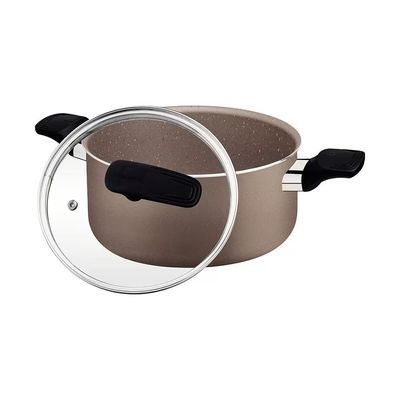 Caçarola Milazzo 24cm Alumínio Antiaderente Starflon Max Soft-touch Amêndoa Tramontina Bege