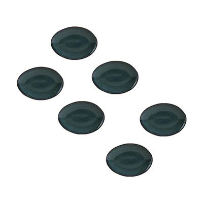 Conjunto de Pratos de Sobremesa Ovais Orgânico Oceano 22,5cm 6 peças Porto Brasil Azul