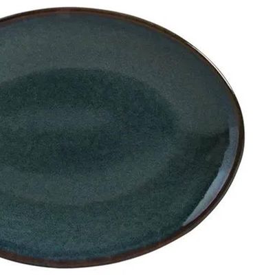 Conjunto de Pratos de Sobremesa Ovais Orgânico Oceano 22,5cm 6 peças Porto Brasil Azul