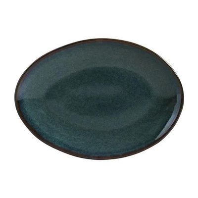 Conjunto de Pratos de Sobremesa Ovais Orgânico Oceano 22,5cm 6 peças Porto Brasil Azul