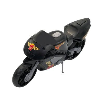 Super Moto 360 Preta Esportiva Brinquedo Infantil 39cm