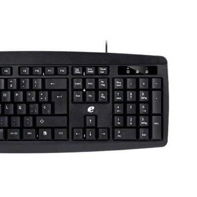 Kit Teclado ABNT2 e Mouse Ergonômico Com Fio Preto EAK030