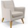 Poltrona Decorativa com Pés de Madeira Taroba D02 Linho Cru C-443 - Lyam Decor