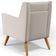 Poltrona Decorativa com Pés de Madeira Taroba D02 Linho Cru C-443 - Lyam Decor