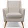 Poltrona Decorativa com Pés de Madeira Taroba D02 Linho Cru C-443 - Lyam Decor
