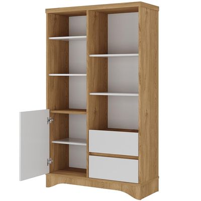 Estante Para Escritório Organizadora com 06 Nichos Athos A02 - Olmo Branco - Lyam Decor