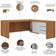 Mesa Para Escritório em L 180x190cm 2 Portas e 3 Gavetas Unik A02 Freijó Branco - Lyam Decor