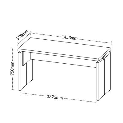 Mesa Para Escritório Home Office 145cm Unik A02 Freijó Branco - Lyam Decor