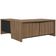 Mesa Para Escritório em L 180x190cm 2 Portas e 3 Gavetas Unik A02 Nogal Preto - Lyam Decor