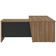 Mesa Para Escritório em L 180x190cm 2 Portas e 3 Gavetas Unik A02 Nogal Preto - Lyam Decor