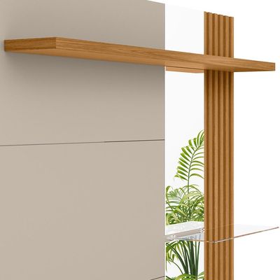 Painel para TV 60 Pol com Bancada Suspensa 182cm Mogi L05 Nature Off White - Lyam Decor