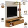 Painel para TV 60 Pol com Bancada Suspensa 182cm Mogi L05 Nature Off White - Lyam Decor
