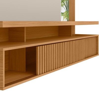 Painel para TV 60 Pol com Bancada Suspensa 182cm Mogi L05 Nature Off White - Lyam Decor