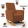 Poltrona de Amamentação com Balanço e Puff Ravena W01 Bouclê Terracota - Lyam Decor