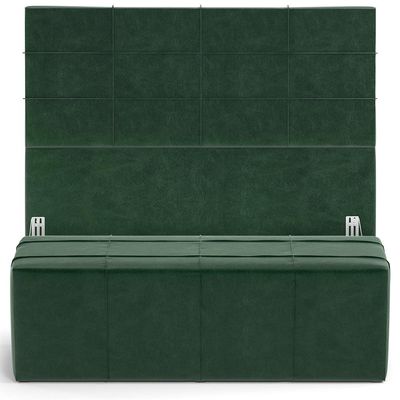 Kit Cabeceira Cama Box Casal 140cm com Calçadeira Roma W01 Couríssimo Verde - Lyam