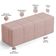 Kit Cabeceira Cama Box Casal 140cm com Calçadeira Roma W01 Linho Rosê - Lyam